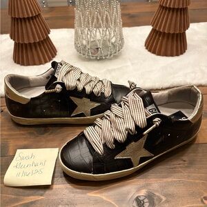 Golden Goose Black and Gold Sneakers